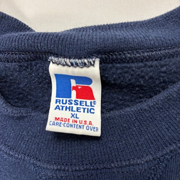 VTG Alpha Psi Omega Crewneck Sweatshirt Blue Sz XL Russell Athletic Frat Theatre - Picture 4 of 6